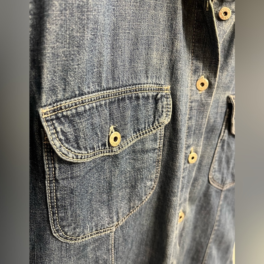 Vintage Denim Shirt Small/Medium 3/4 sleeve - Picture 6 of 9